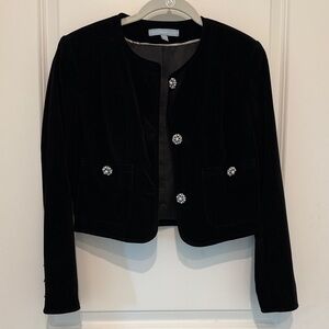 ANTONIO MELANI Black Velvet Blazer with Crystal Buttons